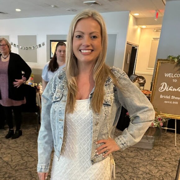 DB Studio Beaded Scoop Neck Spaghetti Strap Midi Dress – White (Bridal) - Picture 6 of 7